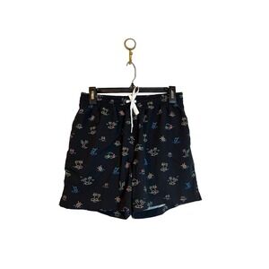 Chubbies Men's The Beaches Swim Trunks M Black Neon Print 5.5" Inseam Stretch